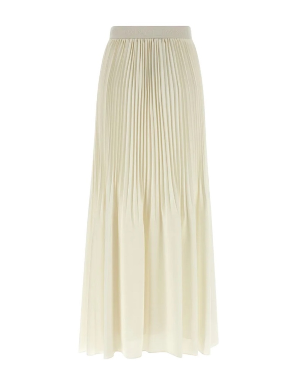 Twinset Pleated Logo-Waist Long Skirt